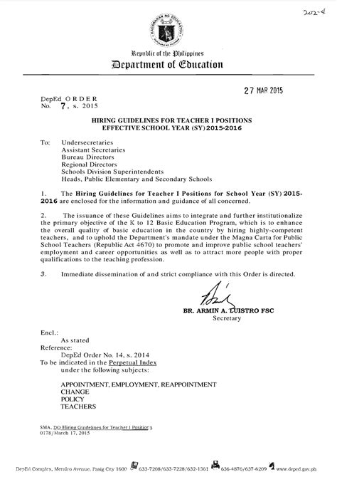 deped order no 7|DO s2015 07 .